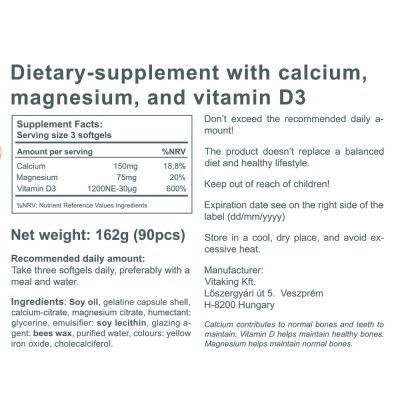 Vitaking - CalMag Citrate +Vitamin D3 - 90 Softgels