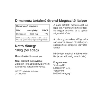 Vitaking - D-Mannose Pure Powder - 100 g
