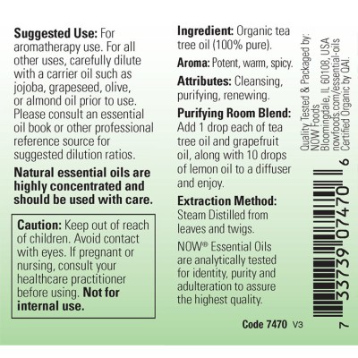 Now Foods - Tea Tree Oil, Organic - 30 ml