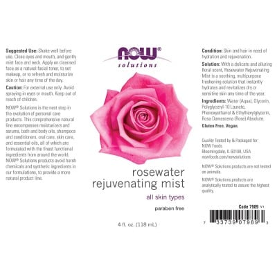 Now Foods - Rosewater Rejuvenating Mist - 118 ml