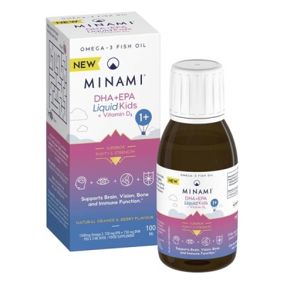 Minami - DHA+EPA Liquid Kids + Vitamin D3, Natural Orange &