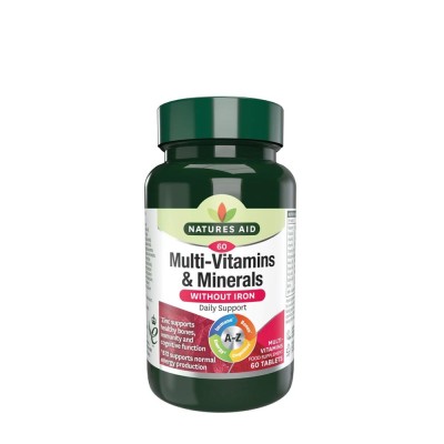 Natures Aid - Multi-Vitamins & Minerals (without Iron) - 60