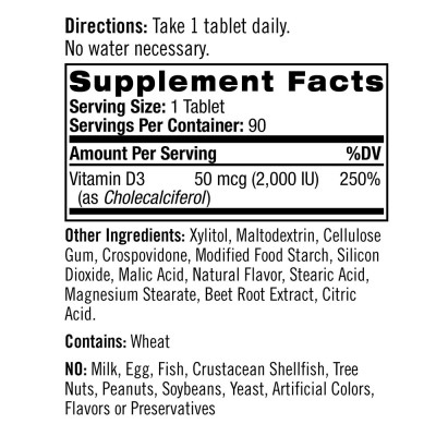 Natrol - Vitamin D3 Fast Dissolve 5000 IU, Strawberry - 90