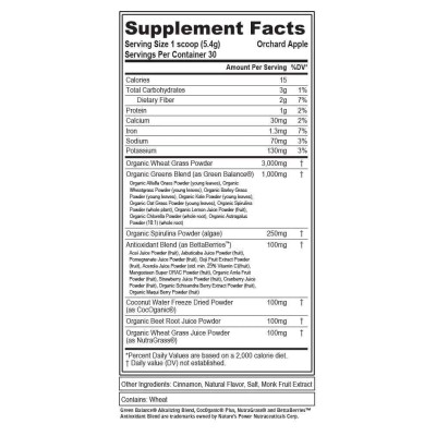 Evlution Nutrition - Stacked Greens, Orchard Apple - 30 Servings