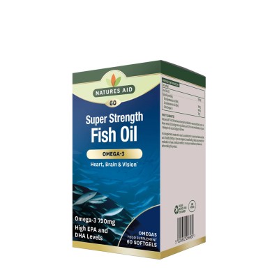 Natures Aid - Super Strength Fish Oil - Omega-3 - 60 Softgels