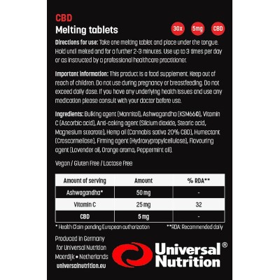 Universal Nutrition - CBD Melting Tablets - 30 Tablets