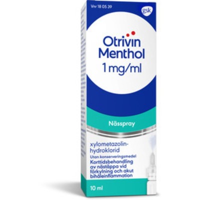 Otrivin - Menthol nässpray, lösning 1 mg/ml 10 ml