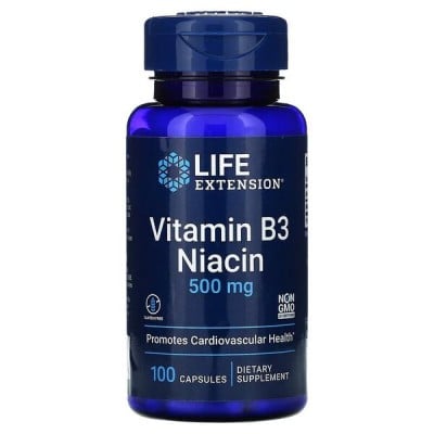 Life Extension - Vitamin B3 Niacin, 500mg - 100 caps