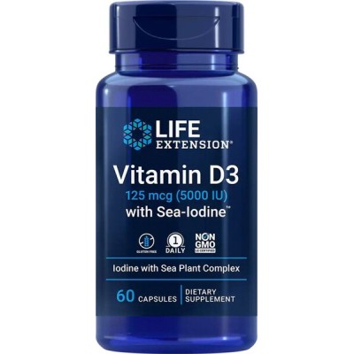 Life Extension - Vitamin D3 with Sea-Iodine, 5000IU - 60 caps