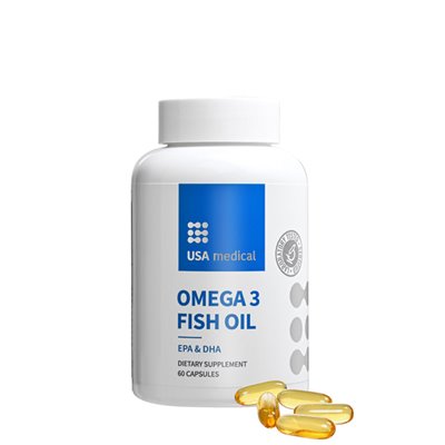 USA medical - Omega 3 Fish Oil - 60 Softgels