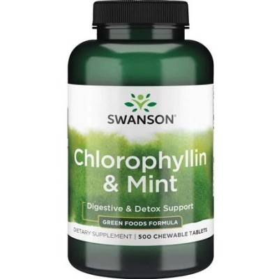 Swanson - Chlorophyllin & Mint - 500 chewable tablets