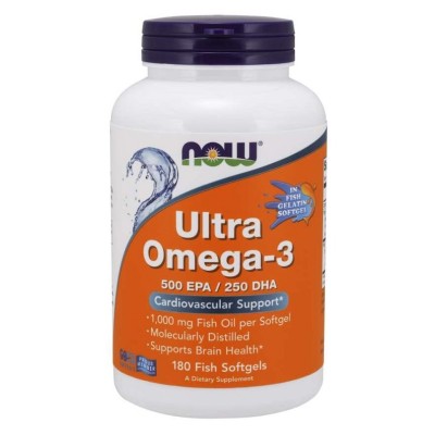 NOW Foods - Ultra Omega-3 (In Fish Gelatin Softgels) - 180 fish