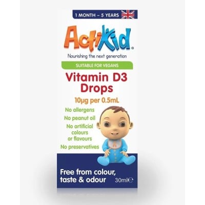 ActiKid - Vitamin D3 Drops, 10mcg - 30 ml.