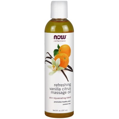 NOW Foods - Refreshing Vanilla Citrus Massage Oil - 237 ml.