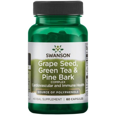 Swanson - Grape Seed, Green Tea & Pine Bark Complex - 60 caps
