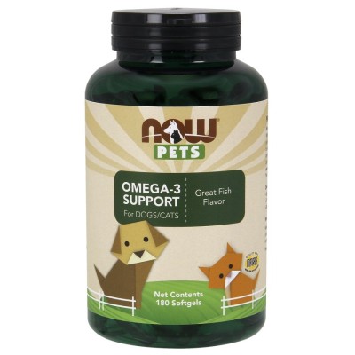 NOW Foods - Pets, Omega-3 Support - 180 softgels