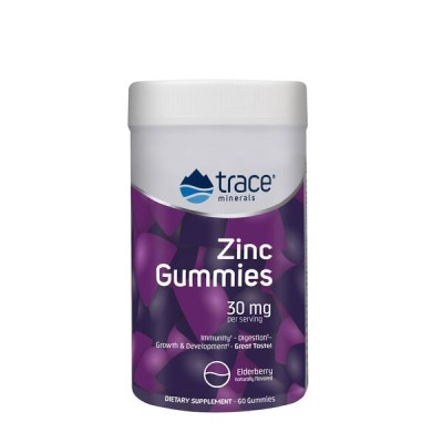 Trace Minerals - Zinc Gummies, 30mg, Elderberry - 60 gummies