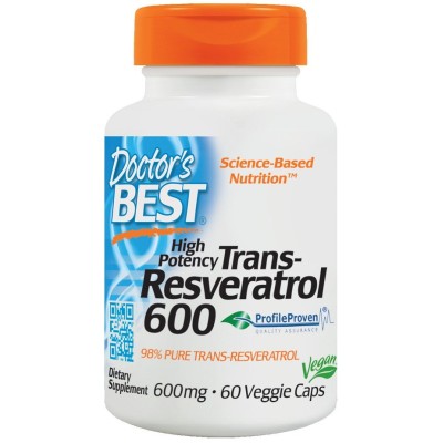 Doctor's Best - Trans-Resveratrol 600, 600mg - 60 vcaps
