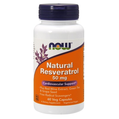 NOW Foods - Natural Resveratrol - 50mg - 60 vcaps