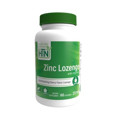 Health Thru Nutrition - Zinc Lozenge with Vitamin C, Cherry -