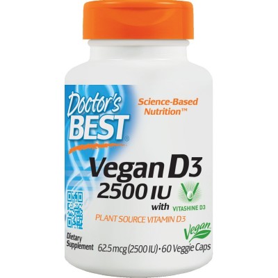 Doctor's Best - Vegan D3, 2500 IU - 60 vcaps