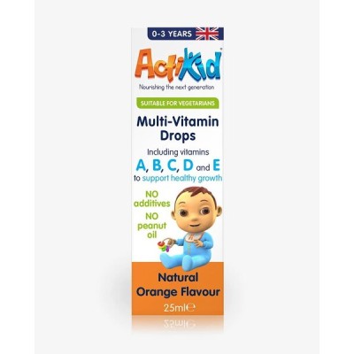 ActiKid - Multi-Vitamin Drops, Natural Orange Flavour - 25 ml.