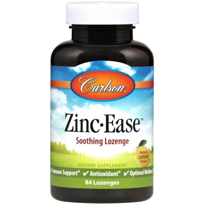 Carlson Labs - Zinc Ease, Natural Lemon - 84 lozenges