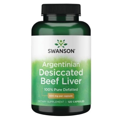 Swanson - Desiccated Beef Liver, 500mg 100% Pure Defatted - 120