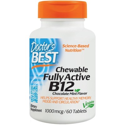 Doctor's Best - Chewable Fully Active B12, 1000mcg - 60 tablets