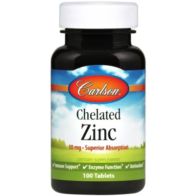 Carlson Labs - Chelated Zinc, 30mg - 100 tablets
