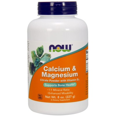 NOW Foods - Calcium & Magnesium, Citrate Powder with Vitamin D3
