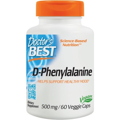 Doctor's Best - D-Phenylalanine, 500mg - 60 vcaps