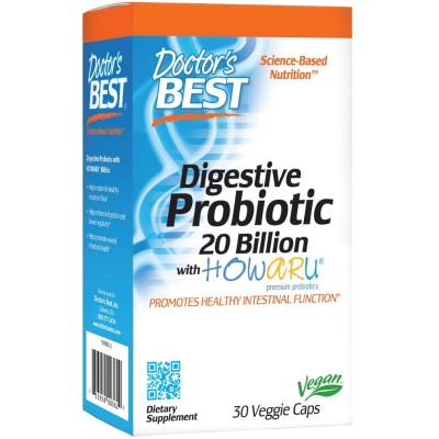 Doctor's Best - Digestive Probiotic, 20 Billion CFU - 30 vcaps