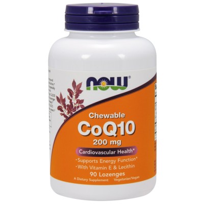 NOW Foods - CoQ10 with Lecithin & Vitamin E 200mg - 90 lozenges