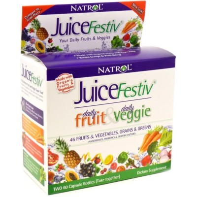 Natrol - JuiceFestiv, Daily Fruits & Veggie - 60 + 60 caps