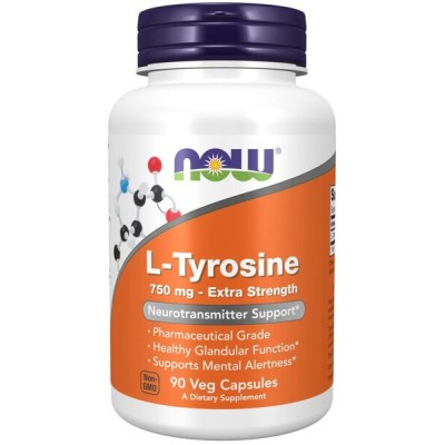 NOW Foods - L-Tyrosine, Extra Strength 750mg - 90 vcaps