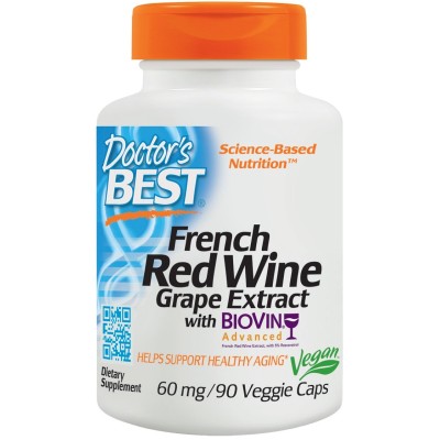 Doctor's Best - French Red Wine Grape Extract with Biovin, 60mg