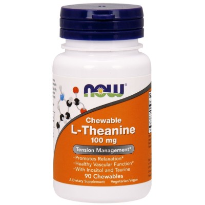 NOW Foods - L-Theanine with Inositol and Taurine, 100mg - 90