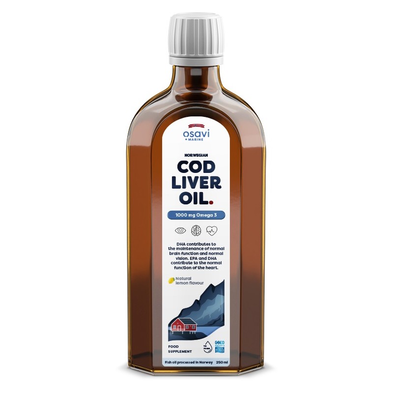 Osavi - Norwegian Cod Liver Oil Variationer 1000mg Omega 3 (Orange) - 250 ml.