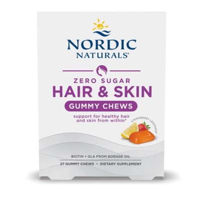 Nordic Naturals - Hair & Skin Gummy Chews - Strawberry Lemonade