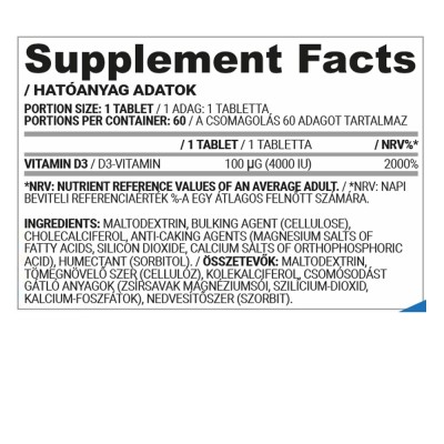 Nutriversum - Vitamin D3 4000 IU - VITA - 60 Tablets