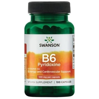 Swanson - Vitamin B-6 (Pyridoxine), 100mg - 100 caps