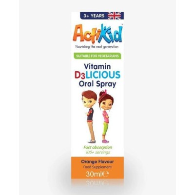 ActiKid - Vitamin D3LICIOUS Oral Spray, Orange - 30 ml.
