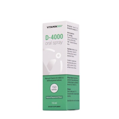 Vitamin360 - D-4000 Oral Spray, Natural Peppermint - 15 ml