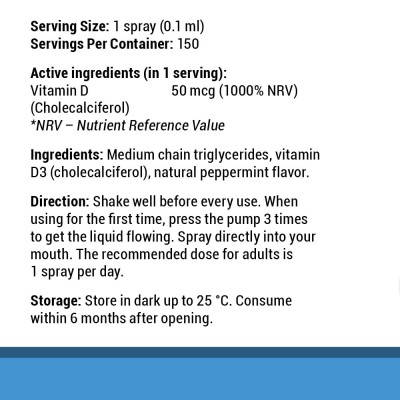 Vitamin360 - D-2000 Oral Spray, Natural Peppermint - 15 ml