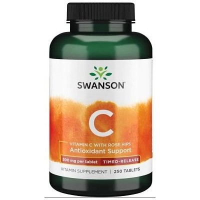 Swanson - Vitamin C with Rose Hips - Timed-Release, 500mg - 250