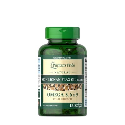 Puritan's Pride - Natural Flax Oil 1000 mg - 120 Softgels