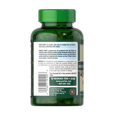 Puritan's Pride - Natural Flax Oil 1000 mg - 120 Softgels
