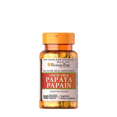 Puritan's Pride - Papaya Papain - 100 Chewables