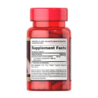 Puritan's Pride - Black Cherry Extract 1000 mg - 100 Capsules